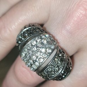 Grey & Silver Rhinestone Statement Ring